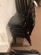 5 Black Padded Dining Chairs