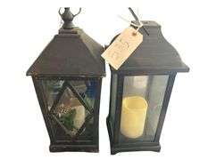 2 Large Candle Holders Wood and Plastic