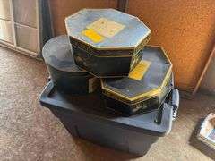 Bin Full of Cowboy Hats and Vintage Men’s Hats