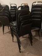 4 Black Padded Dining Chairs