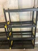 2 Plastic Shelving Units Approx 54in x 36in x 18in and 37in x 36in x 18in