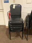 5 Black Padded Dining Chairs