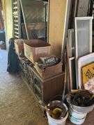 Road Signs, Antique Stereo Cabinet and other Parts and Misc.