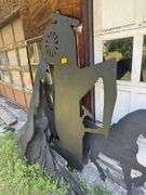 Lot of Wooden Cut Out Yard Decorations - Cowboy, Horse, Model A Car, Tractor