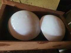 Contents of CORNER- Garbage Can - Globes - Various Wood