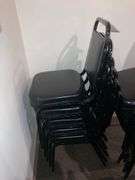 5 Black Padded Dining Chairs