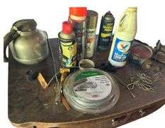 Wooden Dresser and Contents - 21in x 34in x 46in