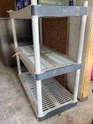 Plastic Storage Shelving Unit Approx 37in x 36in x 18in (Does Not Include Contents)