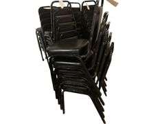 5 Black Padded Dining Chairs