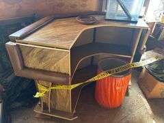 Rolling Bar Unit, Desk and Contents Including Hardware, Nuts, Bolts, Etc.
