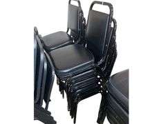 5 Black Padded Dining Chairs