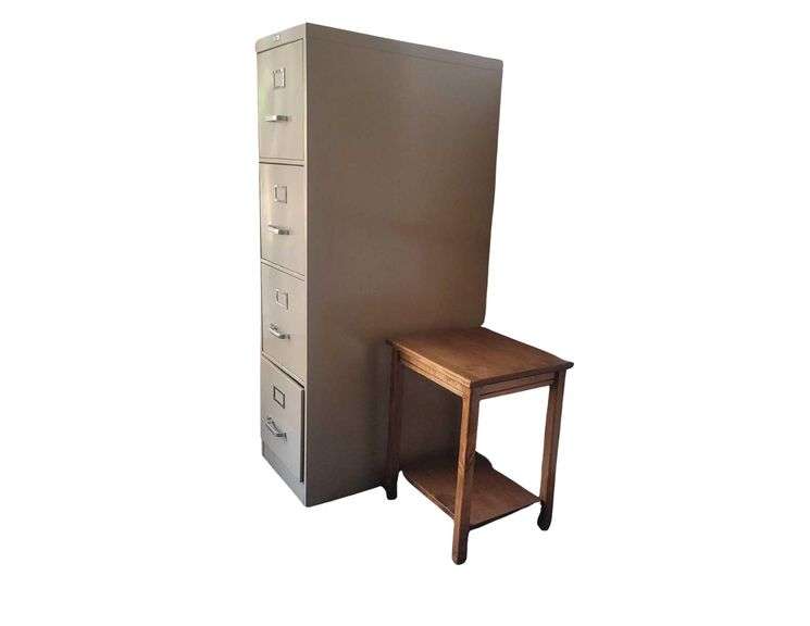 Contents of Room - 6ft Book Stand L Shaped Desk Computer- Pans - 3ft Round Table - Filing Cabinet image