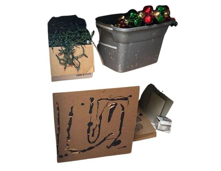 Contents of Closet - Christmas Decorations, Lights, Etc image