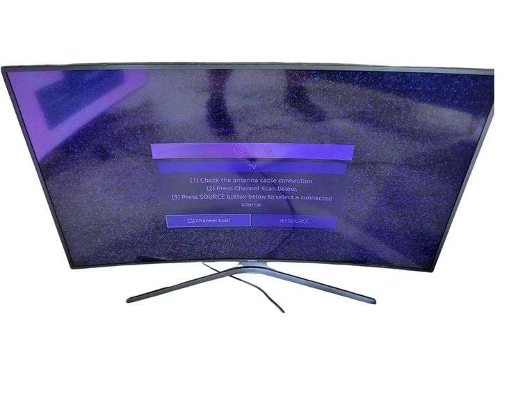 Samsung 55" KU6500F Curved Smart 4K UHD TV. 2017. Appears to work, might be slightly dark image
