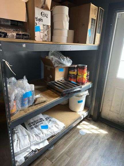 5 ft. L. X 5ft. H. X 32 in. D. Steel/Wood Shelf Must Be Removed 4pm Removal Day image