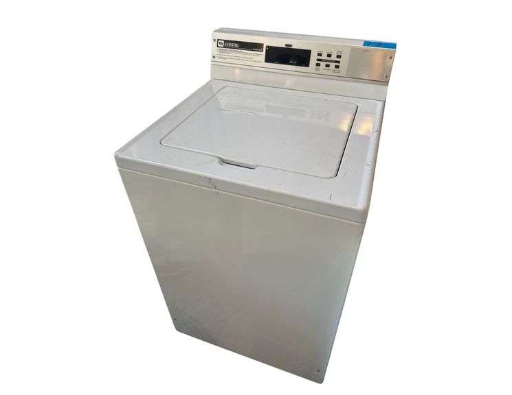 Maytag Commercial Electric Washer - Model MAT12PRDAW - Serial No. 10360399CX - 120V - 26" x 27" x 43" image