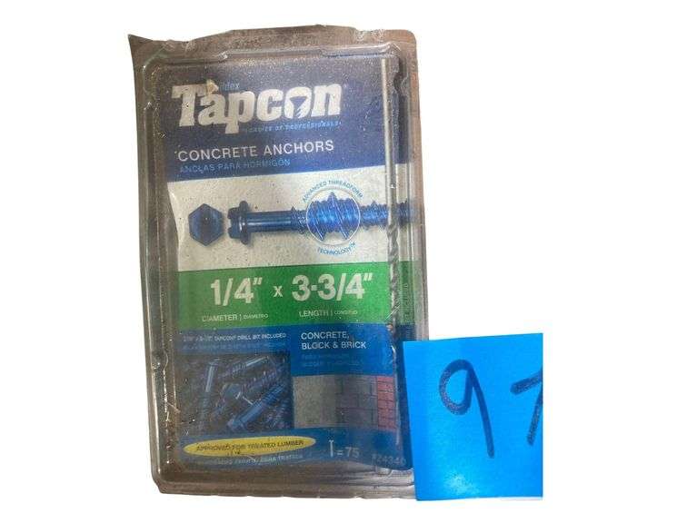 Tapcon Concrete Anchors 1/4in x 3 3/4in image