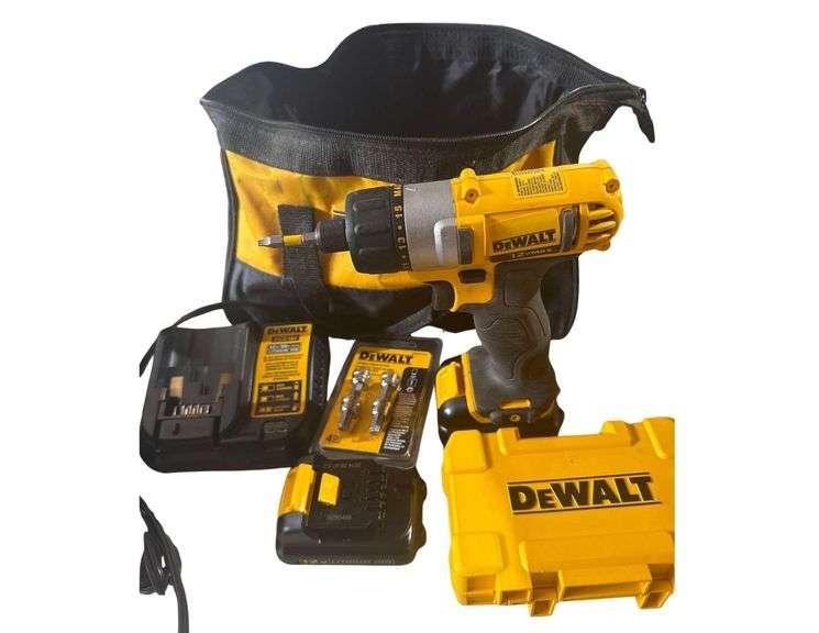 DeWalt 12v Drill with Charger, Bits, Extra Battery and Carry Bag image