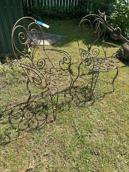 Two Metal Chairs, 21 in x 18 in x 36 in image