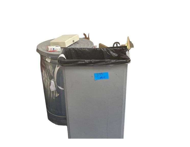 Metal Trash Can 2 Plastic Trash Trash Cans Fire Extinguisher image