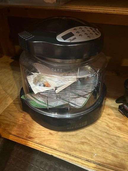 Contents of Island, Dehydrator, Fryer, Vintage? Pressure Cooker image