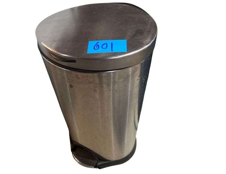 Stainless Steel Trash Receptacle- 3ft. H. Pedal Needs Repairs image