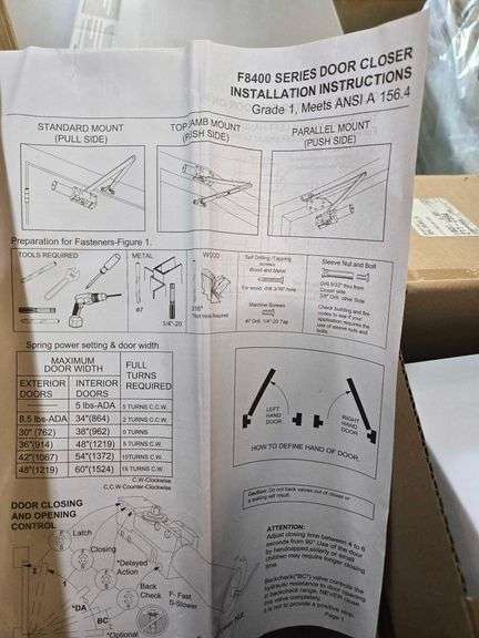 Case of F8400 Series Door Closer . image
