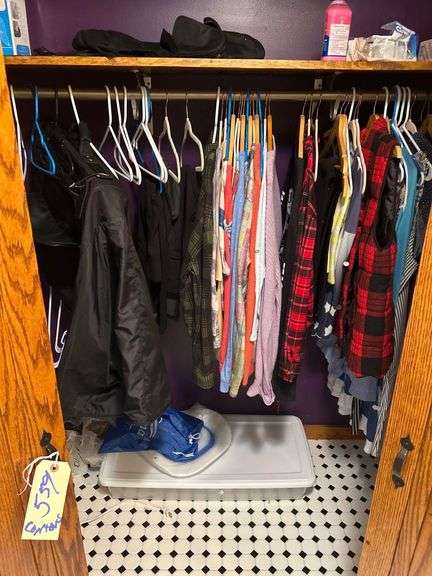 Contents of Closet - Clothes, Coat Hangers, etc image