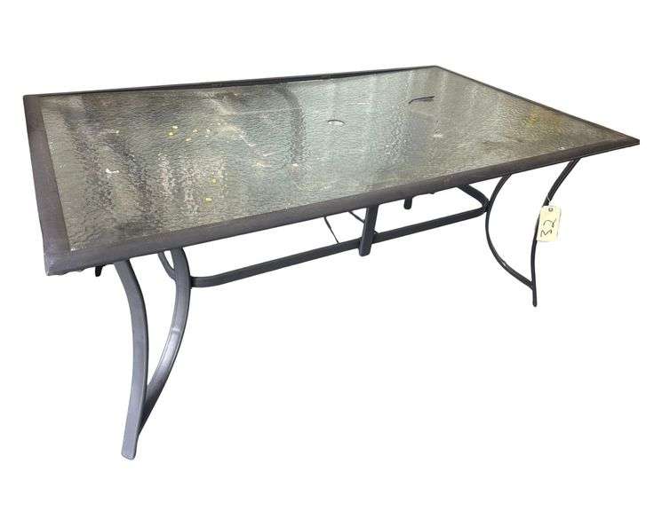 6’ Glass Top Patio Table image