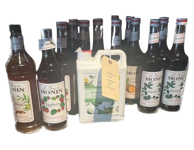Lot Of Premium Flavored Syrups And Pump Dispensers image