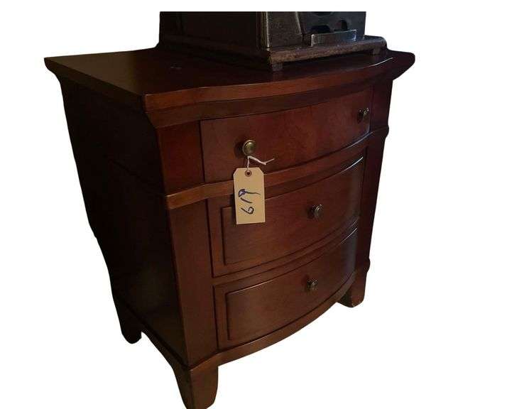 Wooden End Table Plus Contents 30x20x33 Inches image