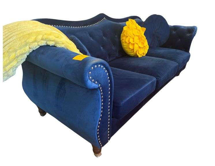 Modern Blue Velvet Sofa image