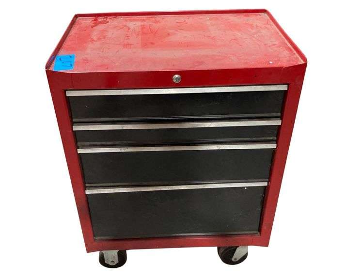 Large Red Metal 4 Drawer Tool Chest 27x18x34 image