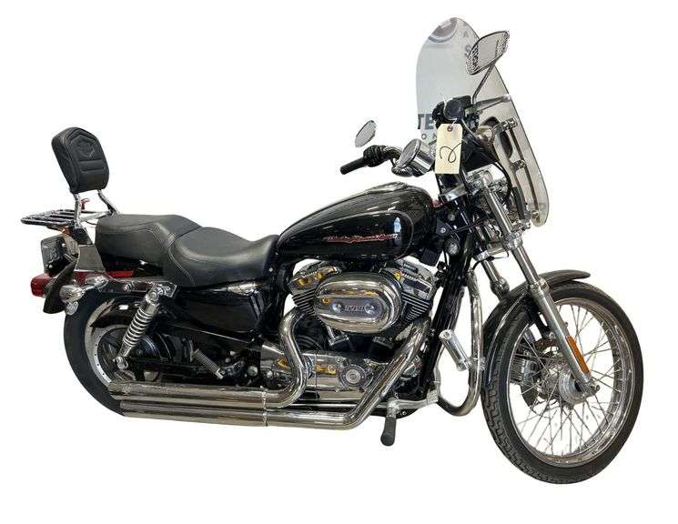2006 Harley Davidson Sportster 1200 Custom Motorcycle - *Only 4,310 Miles* - VIN#: 1HD1CGP186K420992 - 4 Cycle, 1200CC - Vance and Hines Pipes - Passenger Back Rest - Windshield - Side Pegs - LED Lights - Wide Custom Seat - Garage Kept - New Battery image
