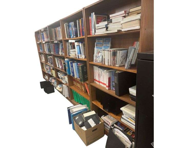 5 Wooden Book Shelfs 36x12x72 Inches Each Plus All The Books image