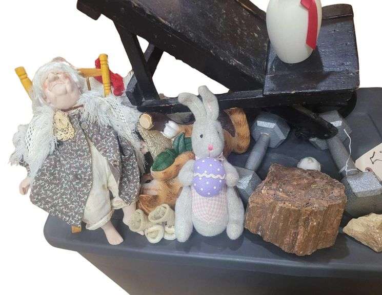 Collection of Vintage Stuffed Animals and 10lbs Weights image