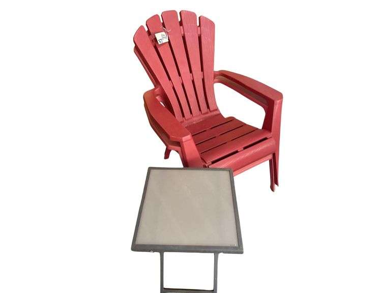 2 Porch Chairs, Glass End Table 22in image