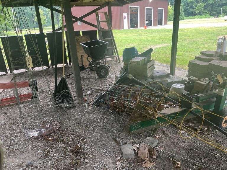 Approximately 12 Tomato Cages 3 Plastic Planters image