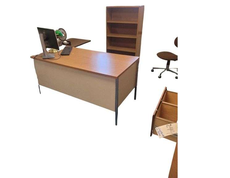 Contents of Office - Desk - Computer - Fan - 4ft Bookshelf image