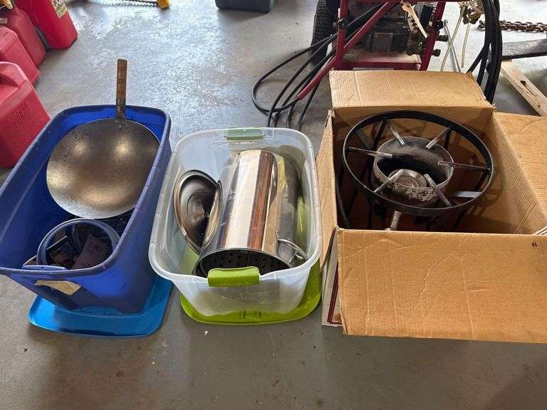 Turkey Fryer, Wok and Meat Slicer image