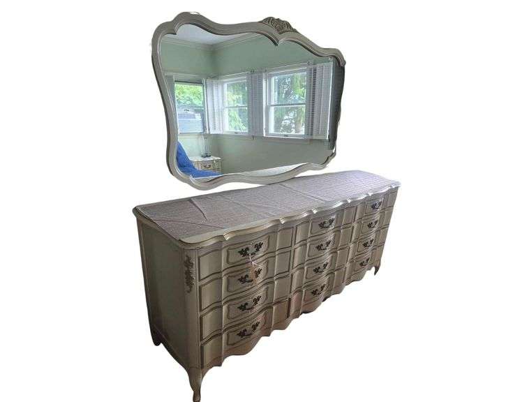 6ft W 70in H Dresser With Mirror image