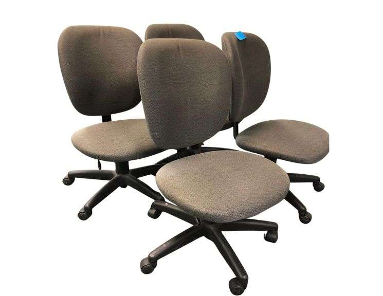4 Grey Global Upholstery Armless Task Chairs image