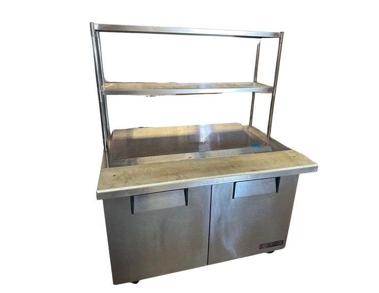 True Mfg. Refrigerated Prep Station w/ Shelving - Model TSSU-48-18M-B - Serial No. 7289355 - 1PH - 48" x 34" x 65" image