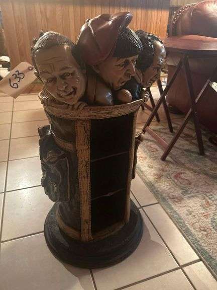 Vintage Three Stooges Golf Bag CD Case Holder Statue image