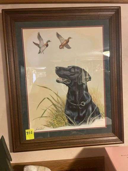Framed Print of a Black Labrador by Jack Palick 21.75x35.75 Inches image