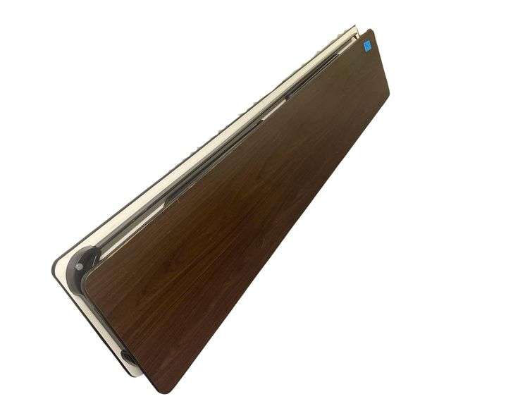 2 Wood and Metal Folding Tables 96x18x29 Inches image