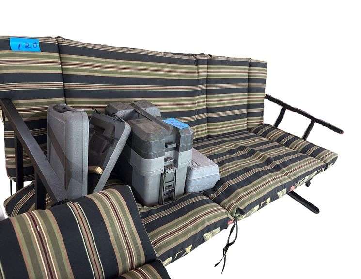 Metal Cushioned Porch Bench 71in image