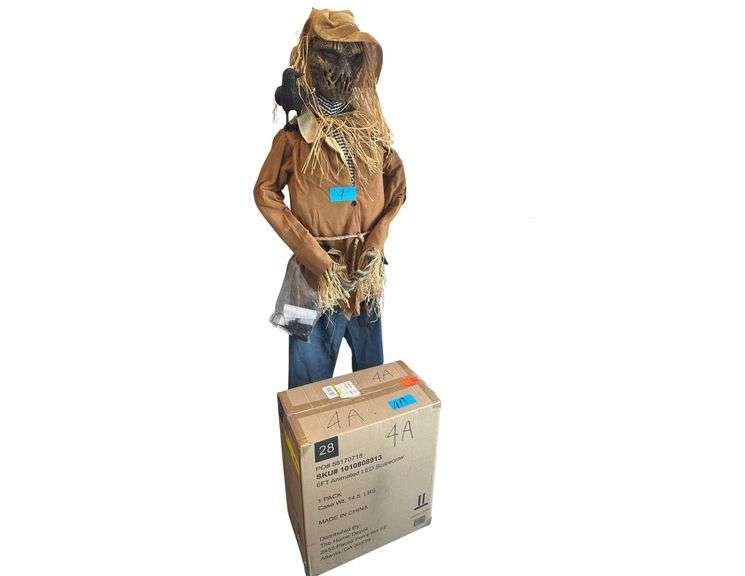 New in Box - Scarecrow LED Animatronic Halloween Prop - 6ft Tall image