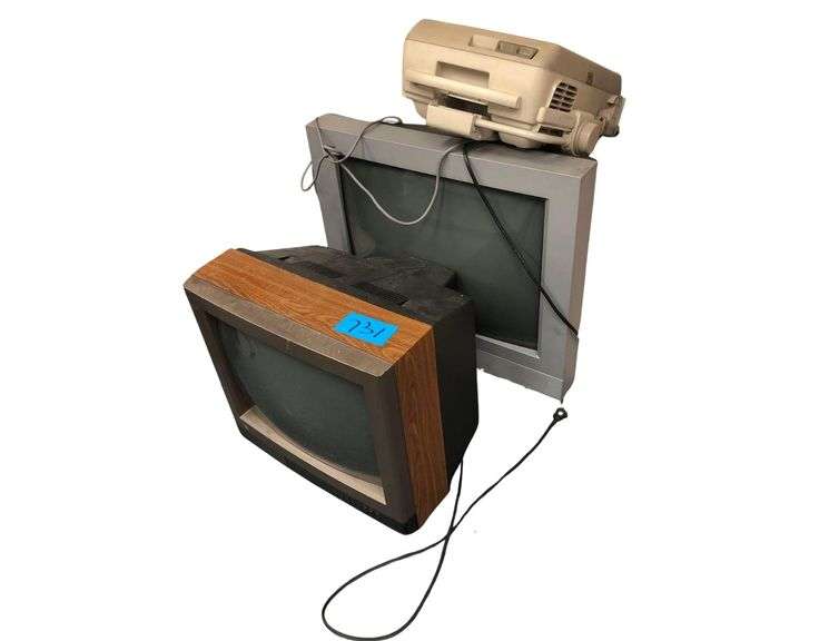 2 Vintage Televisions and Apollo Portable Overhead Projector image