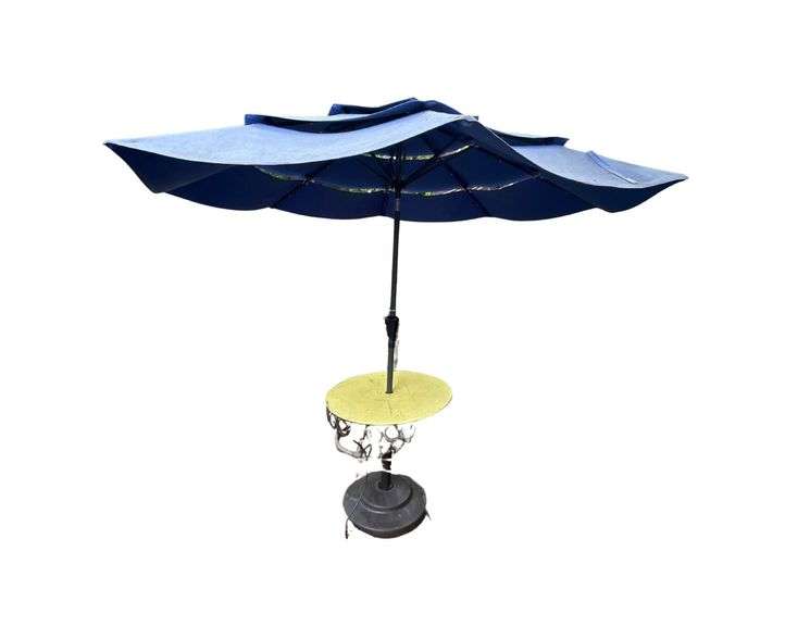 Outdoor Table, 32 in x 32 in x 29 in and Umbrella, 8.5 ft - Chairs NOT Included image